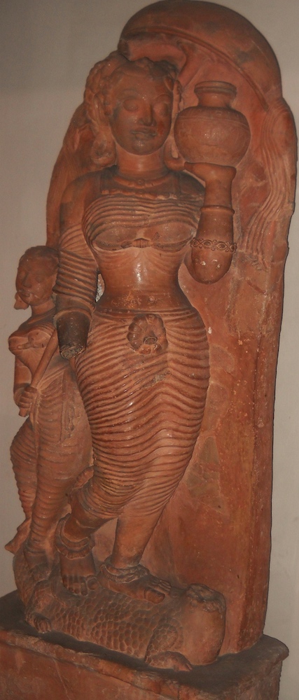 Ganga on top of Makara, terracotta, Ahichchhatra, UP, Gupta period, 5th Century, National Museum, ND