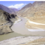 Natural confluence of Zanskar and Indus River in Ladhak