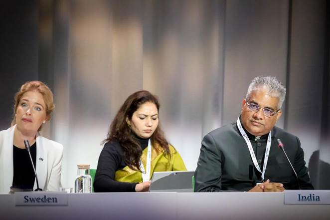 Union Minister of Environment, Forest and Climate Change, India, Shri Bhupender Yadav and Minister for Climate and the Environment, Sweden, Ms. Annika Strandhäll.