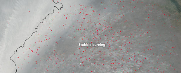 NASA image showing crop burning in Punjab